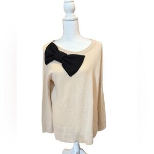 Kate Spade New York Cream Bow Sweater Medium Live Colorfully Collection